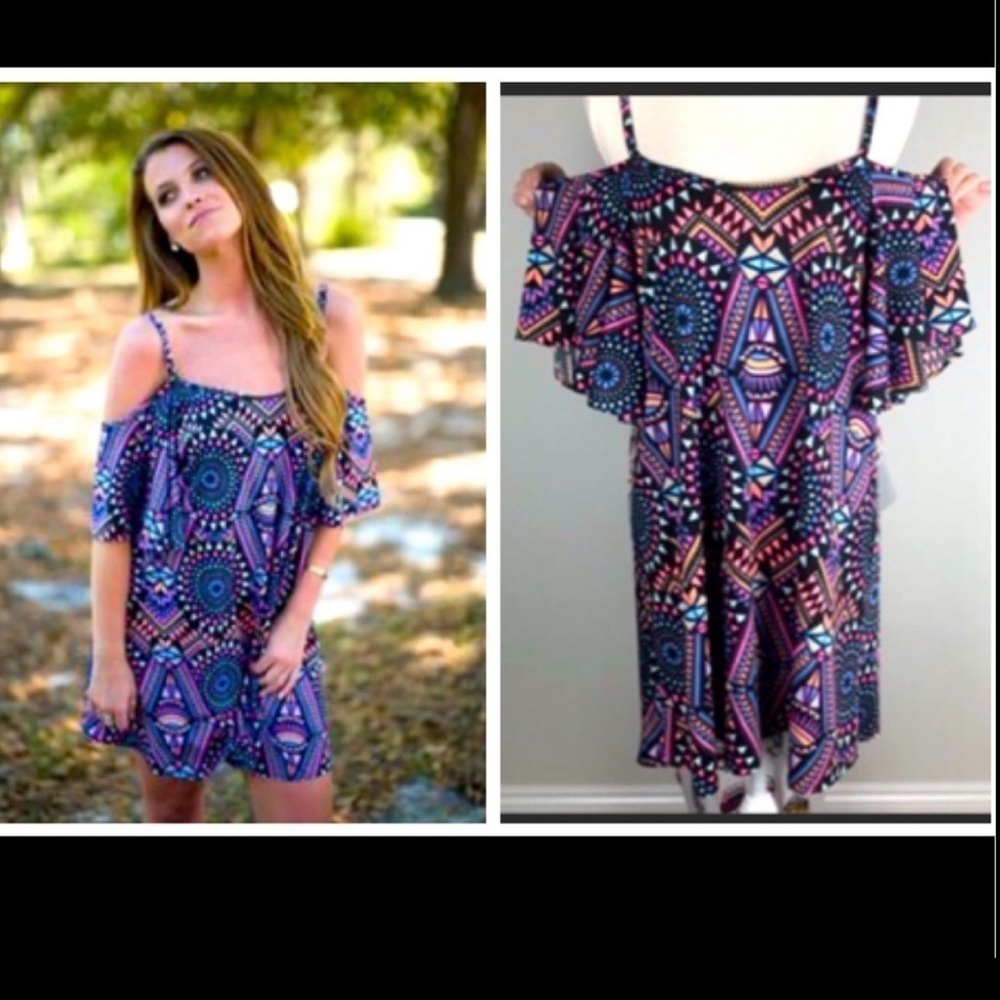 Anthropologie Multicolor Geometric Dress